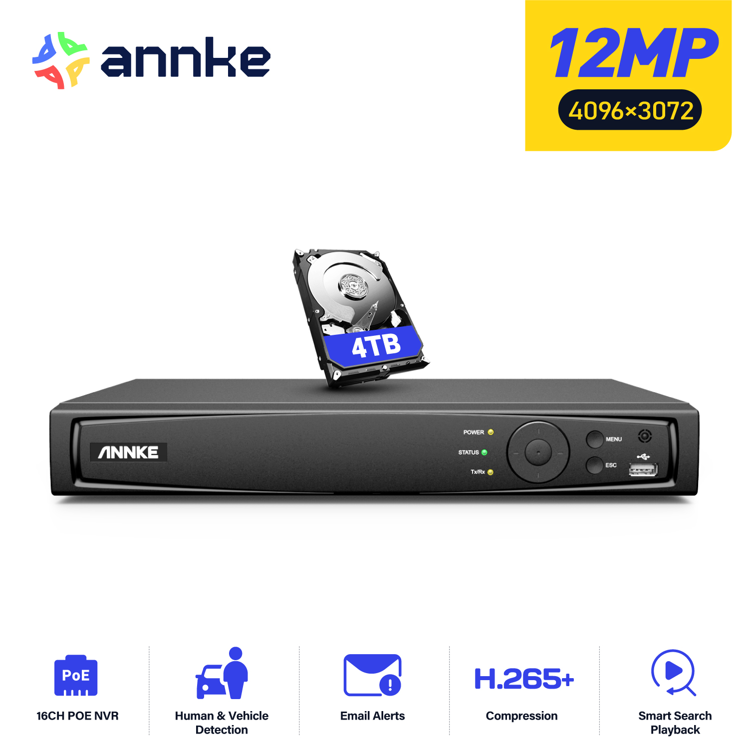 Webcam 4K - ANNKE 12MP POE NVR Network Video