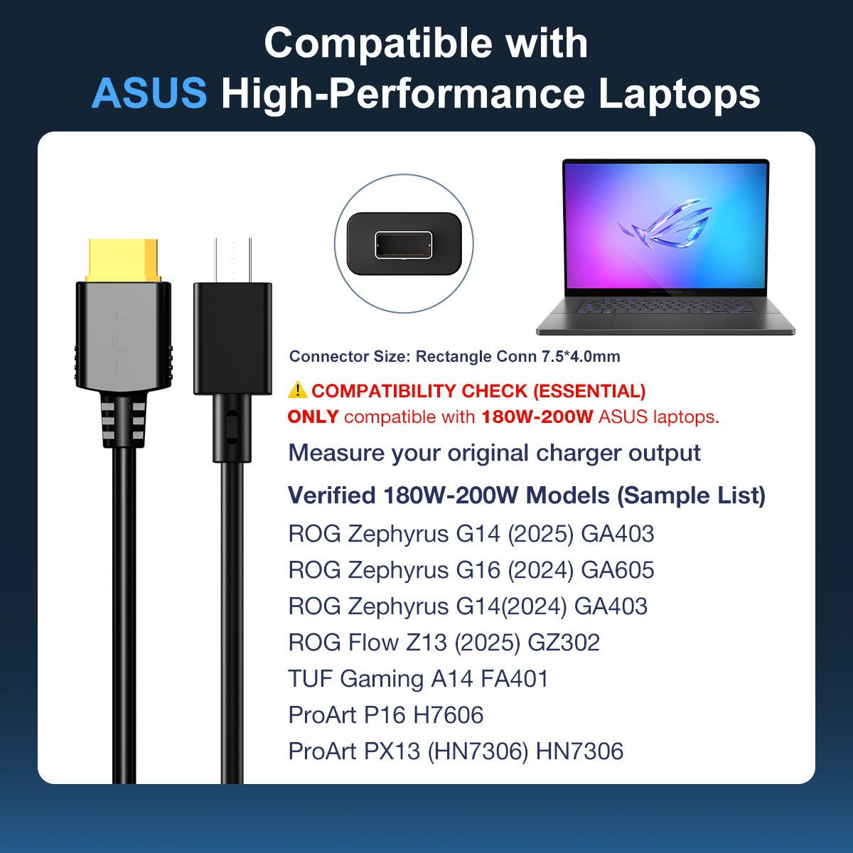 200W 260W Laptop Charger for A - Pc Gaming Asus 评论和价格