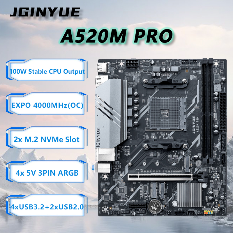 JGINYUE A520M PRO Motherboard  - Pc Gaming Video 评论和价格