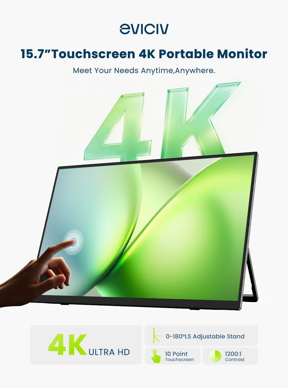 EVICIV 4K Portable Monitor 10- - Pc Gaming Video 评论和价格