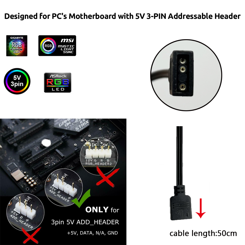 5V ARGB 3Pin Header for Asus A - Pc Gaming Asus 评论和价格