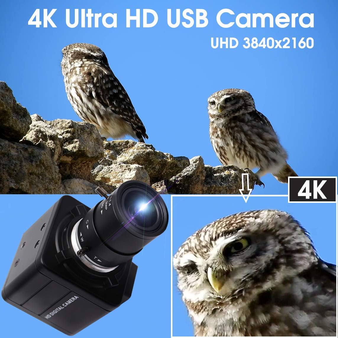 ELP 4K Ultra HD Webcam 4X Opti - Webcam 4K 评论和价格