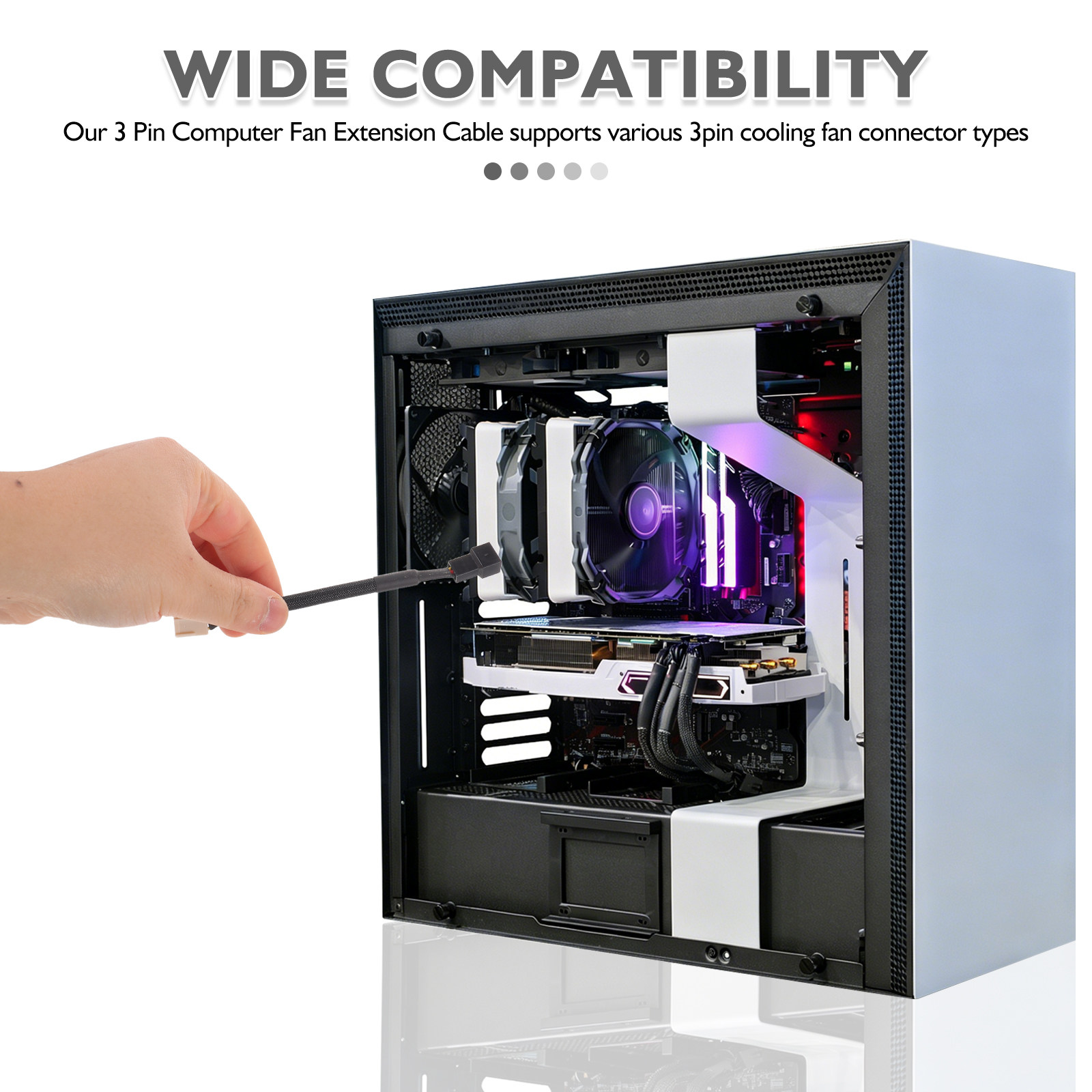 5Pcs 3 Pin Pc Fan Extension Ca - Pc Gaming Ff 评论和价格